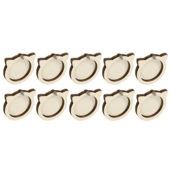 10Pcs Mini Embroidery Hoop Tiny Round Cat Cross Stitch Hoops Small Wood Ring Circle for Pendant Keychain