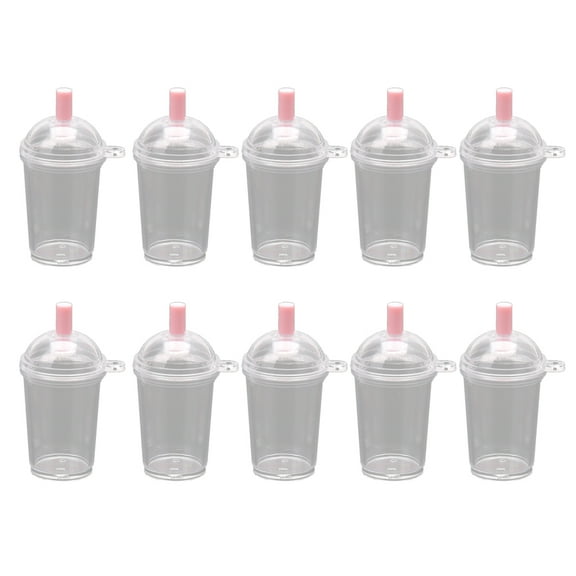 10Pcs Mini Frappuccino Cup Coffee Cup Dollhouse Miniature Simulation Plastic Cake Ice Cream Cups Keychain Jewelry Making