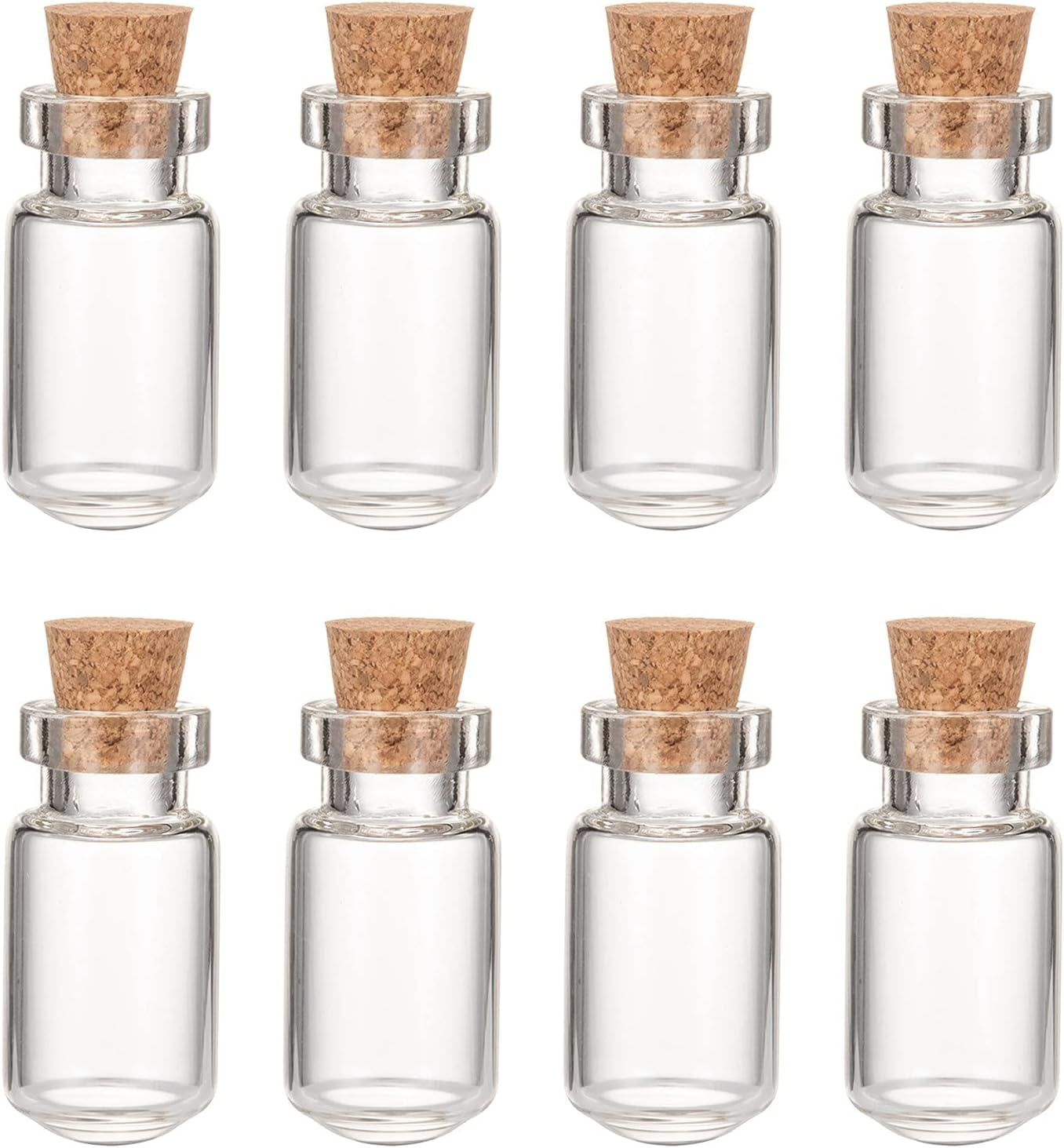 10Pcs Mini Glass Jars Tiny Glass Bottles with Cork s Wishing Bottle 3 ...