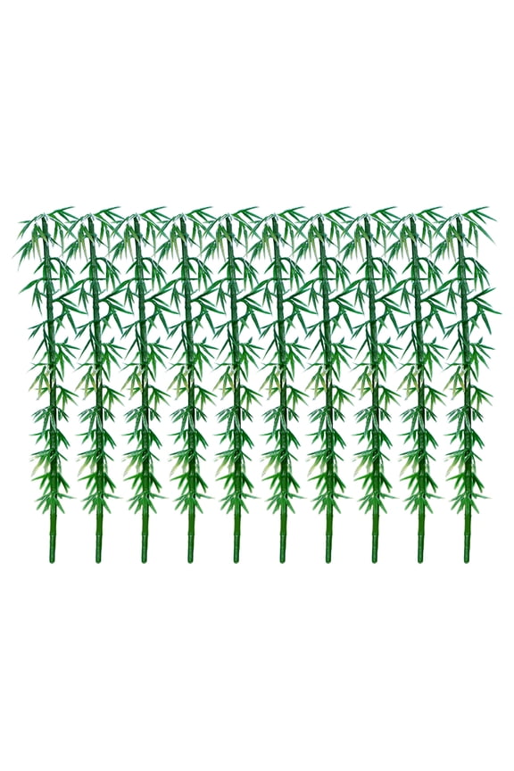 10Pcs Mini Imitation Bamboo Model Bamboo Trees Fake Bamboo Plant Landscape Accessories (10cm)