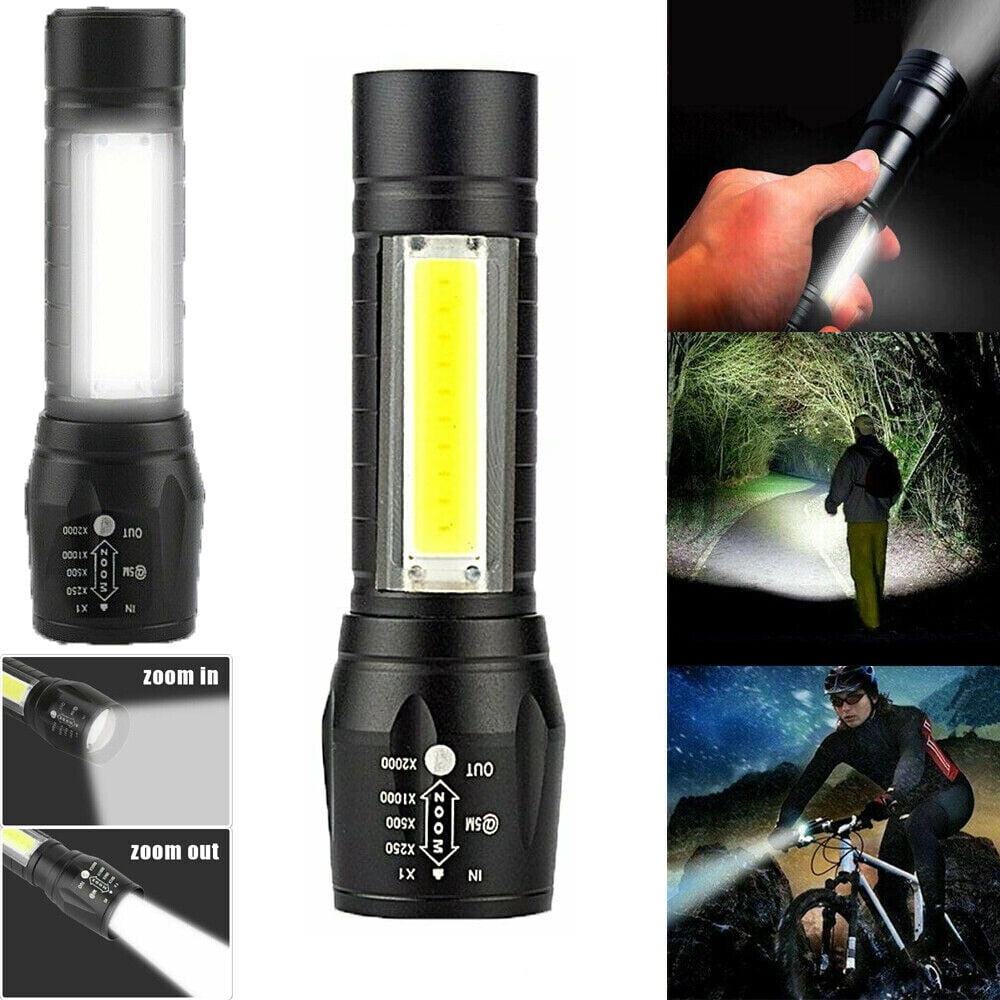 10Pcs Mini LED Flashlight USB Rechargeable Camping Hiking Flashlight Work Light
