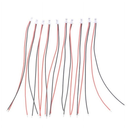 10Pcs Mini Micro JST 1.0 SH 1.0mm 2-Pin Connector Plug With Wires Cables 100MM