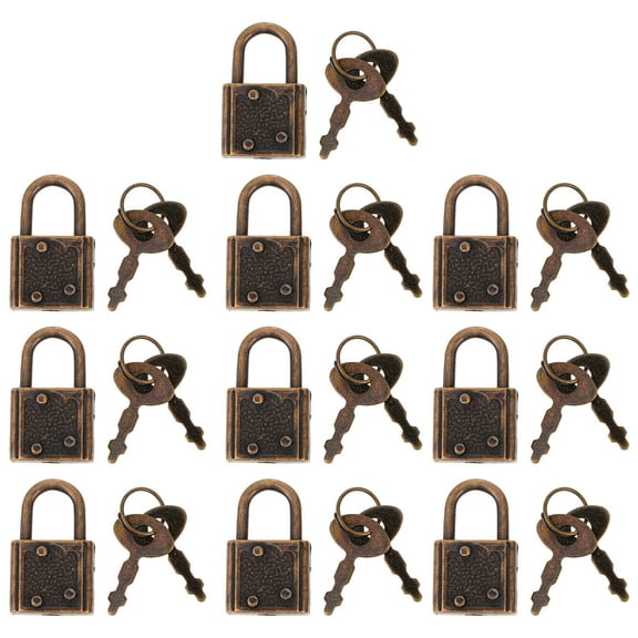 YULIJU 10Pcs Mini Multifunctional Padlock Luggage Hanging Locks Retro Suitcase Locks