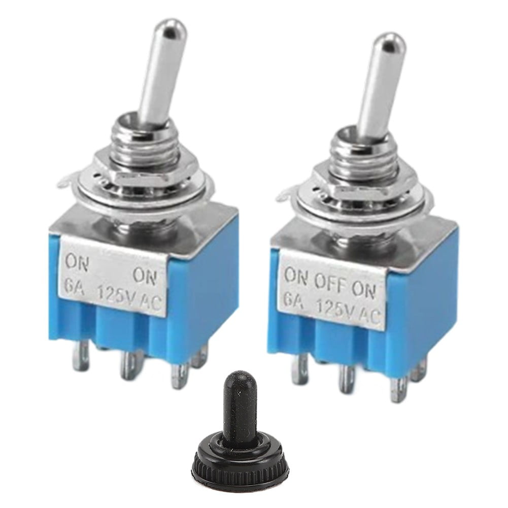 10Pcs Mini On/On On/Off/On Toggle Switch 6 Pin Metal Toggle Rocker ...