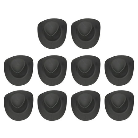 10Pcs Mini Plastic Western Cowboy Hats for Dollhouse Party Decor & Crafts