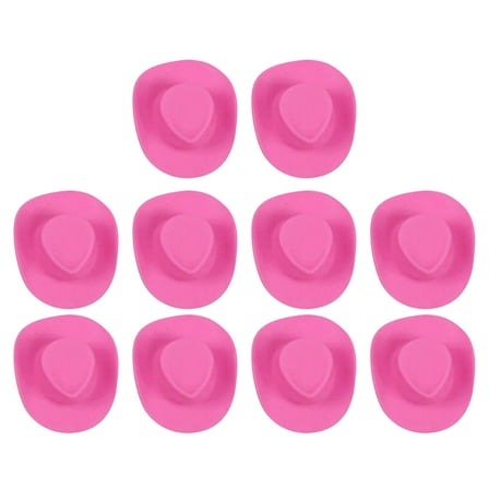 10Pcs Mini Plastic Western Cowboy Hats for Dollhouse Party Decor & Crafts