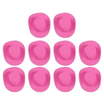 10Pcs Mini Plastic Western Cowboy Hats for Dollhouse Party Decor & Crafts