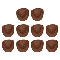 10Pcs Mini Plastic Western Cowboy Hats for Dollhouse Party Decor & Crafts