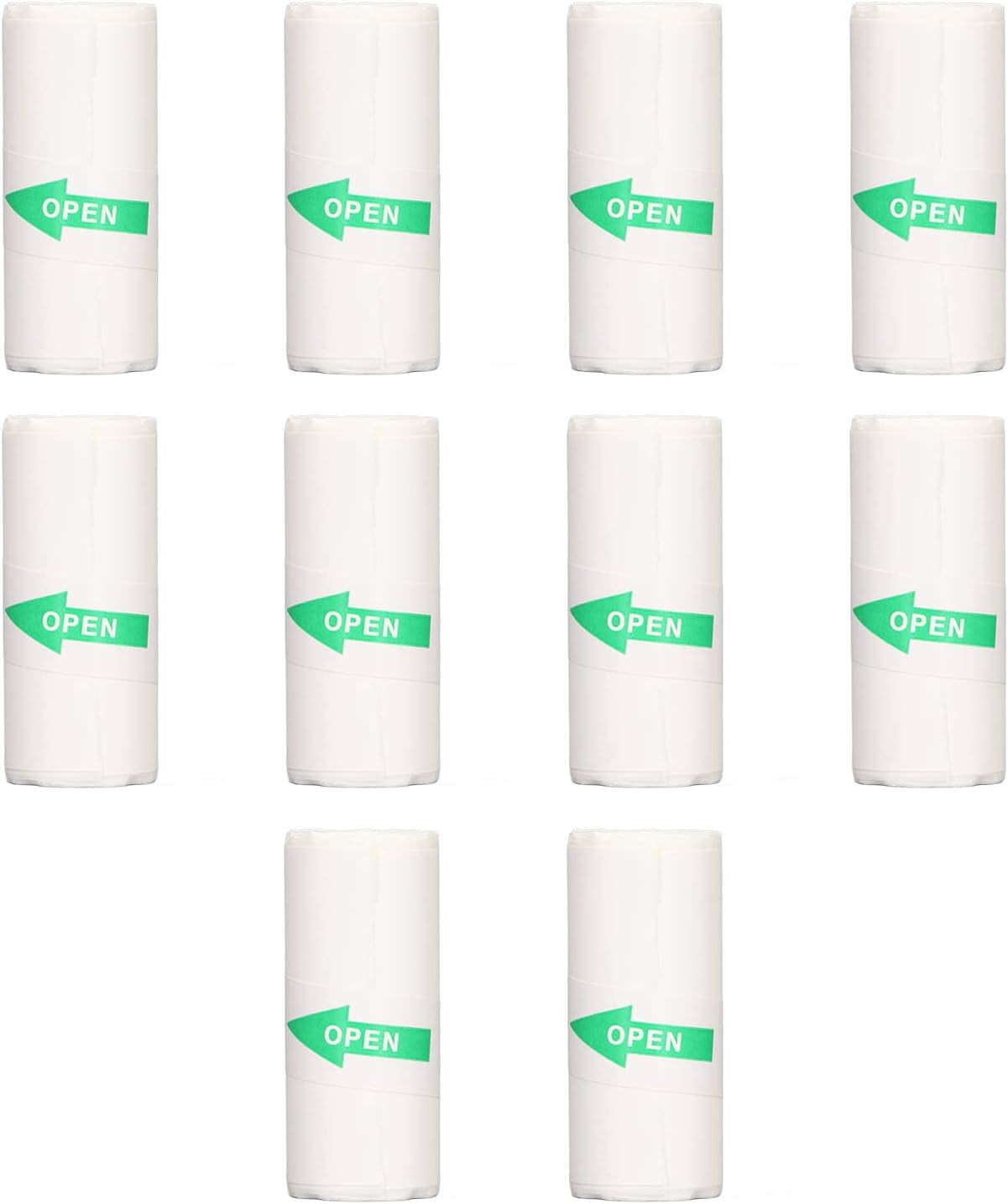 10Pcs Mini Printer Paper, 57 x 25 mm Self Adhesive Thermal Paper Printable Sticker Paper for Pocket Thermal Printer