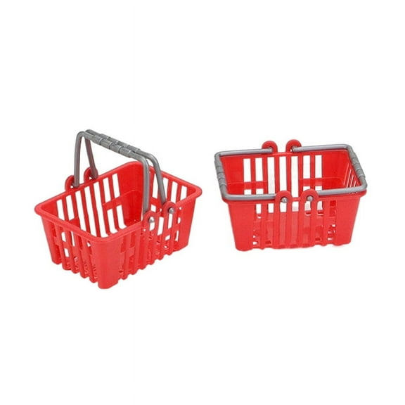 10Pcs Mini Shopping Baskets Pretend Play Toys Simulation Shopping Basket Plastic Miniature Decor Dollhouse Accessories