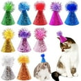 thumbnail image 1 of 10Pcs Mini Small Dog Hats Cat Birthday Party Hat Rabbit Hats for Holiday Wedding, 1 of 9