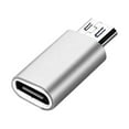 thumbnail image 1 of 10Pcs Mini Type-c Female To Micro USB Female Adapter Phone USB 3.0 Aluminum Alloy USB-C Converter,silver, 1 of 9