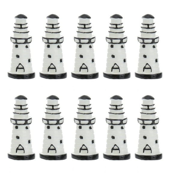 Cute Resin Lighthouse Decorations for Garden and Miniature Scenes 10 Pieces Assorted Color Small