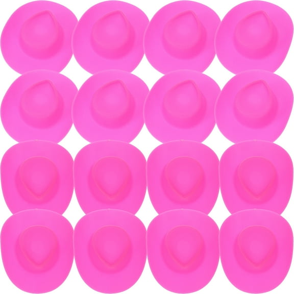 Milisten 10Pcs Pink Miniature Cowboy Hat for Craft Miniature Hats and Decor