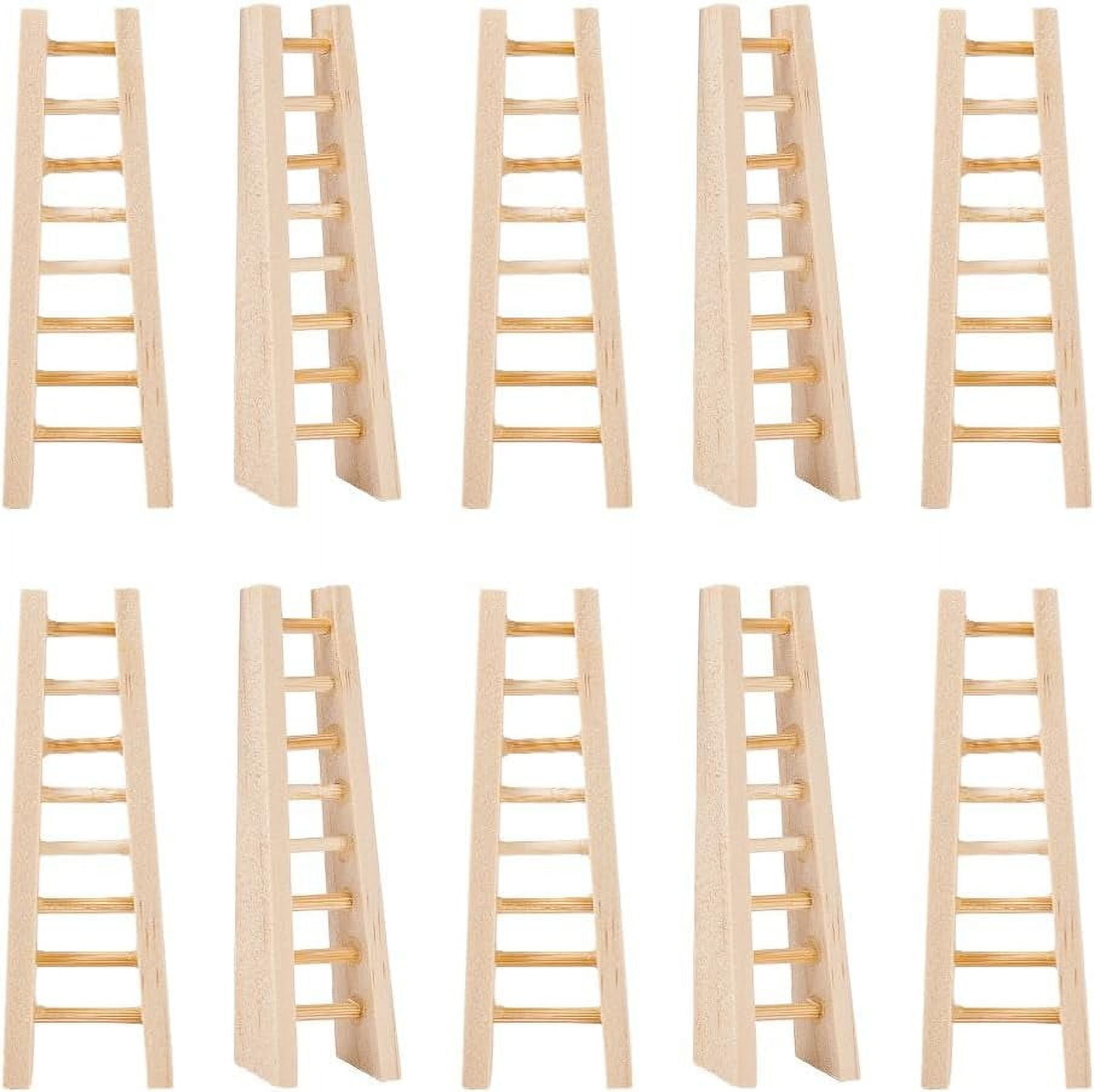 10Pcs Miniature Wood Ladders Mini Wooden Step Ladders Mini Wooden ...