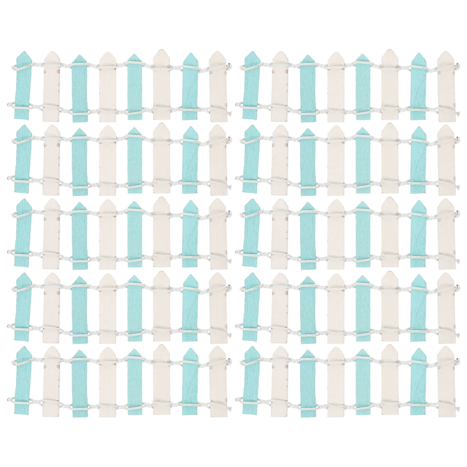 10Pcs Miniature Wooden Picket Fences Doll House Mini Fences Diy
