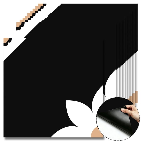10Pcs Minimalist Floral Peel and Stick Floor Tiles, 12x12in Covers 10 Sq. Ft. SelfAdhesive DIY Vinyl Flooring, Removable, Waterproof Decor for Bathroom, Kitchen Cabinet, Bedroom, Staircase