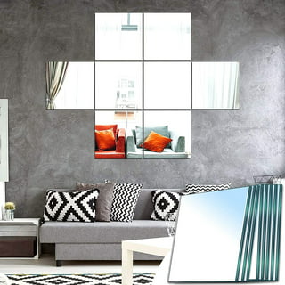 16PCS/9PCS 6 x 6 Inches Mirror Sheets Square Mirror Decals Self Adhesive  Mirror Tiles Non-Glass Mirror Stickers