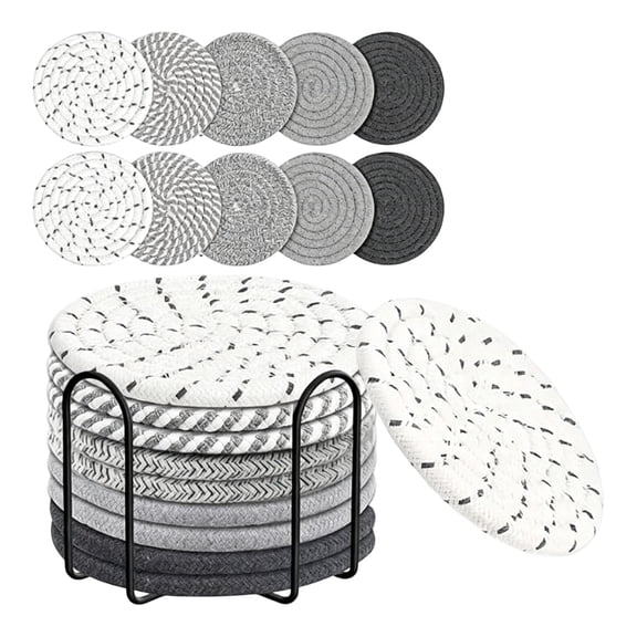 10Pcs Mixed Tone Drink Coaster, Trivets for Hot Dishes, Hot Pots and Pans, Thick Heat Resistant Large Coaster for Kitchen, Hot Pads, Kitchen Essentials, Kitchen Decor for Table & Countertop, E