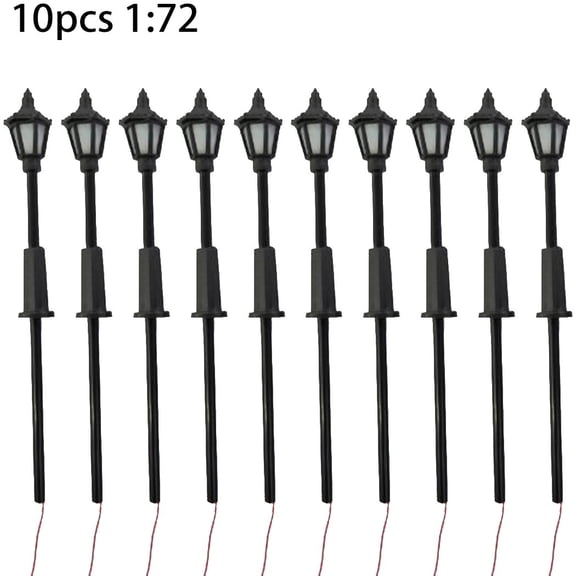 10Pcs Model Railway Train Lamp Post 00 Gauge Plastic Street Lights LED