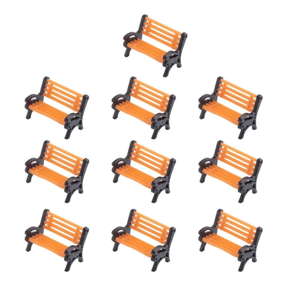 Park Scene 10-Pack Benches 1:150 HO/N/O Scale Plastic for Dioramas and Gardens, No Figures Included ModelRail
