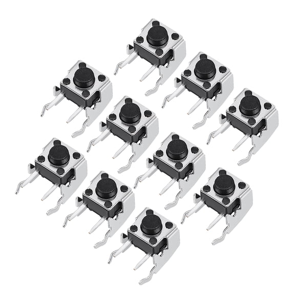 10Pcs Momentary PCB Side Bracket Push Button Switch DIP 2 Terminals 6x6x5mm