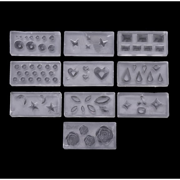 10Pcs Moon Silicone Nail Art Mold 3D Mold for DIY Nail Art Decorations Supplies Nail Art Templates Maincure Tool Art