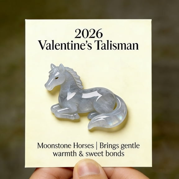 10Pcs Moonstone Horse Ornament, BRELIL 2026 Pocket Hug Horse Ornament, Moonstone Decoration For Gentle Warmth Sweet Bonds, Miniature Figurine Keepsake Gift For Christmas Stocking Home Office Desk
