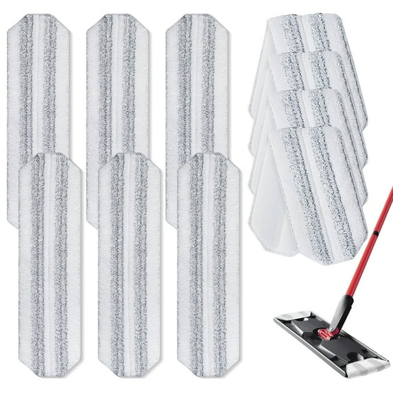 10Pcs Mop Replacement Pads, Compatible with O-Cedar H2prO Flat Mop System Universal Mop Pads Mop Head Refills Washable Wet Mop, Compatible with Vileda H2prO Size Mops