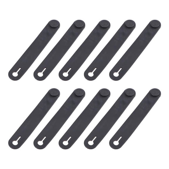 10Pcs Motorcycle Rubber Cable Ties for Electric Vehicle Handlebar Wiring Harness Management - Black, 3.6" x 0.6"