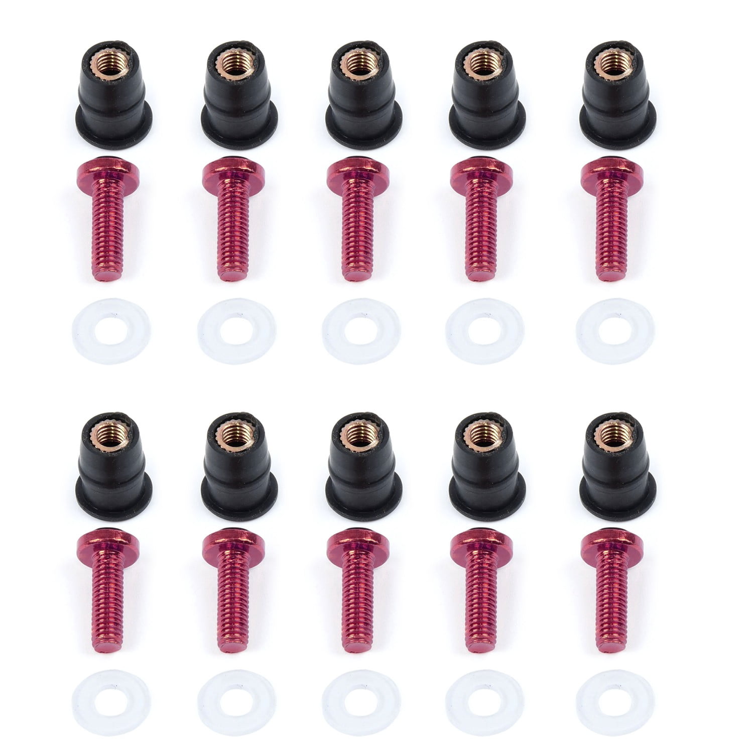 10Pcs Motorcycle Screws Bolts Set M5X15Mm for Honda for Suzuki Motorbike Windscreen Windshield Nut Bolt Kit Accessories
