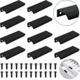 thumbnail image 1 of 10Pcs Mount Finger Edge Pull Handles,Happon Black Aluminum Hidden Concealed Tab Pulls,Furniture Drawer Handles for Home Kitchen Door Drawer Cabinet Knobs Wardrobe, 150mm/5.9", 1 of 8