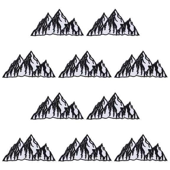 10Pcs Mountain Iron on Outdoor Patches 3.7 Inch Outdoor Adventure Iron on Patch