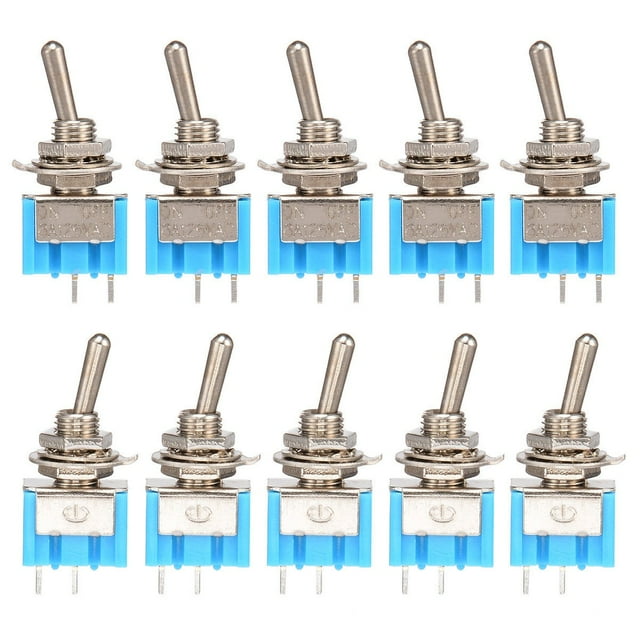 10Pcs Mts-101 2 Pin Spst On-Off 2 Position 6A 250V Ac Mini Toggle ...