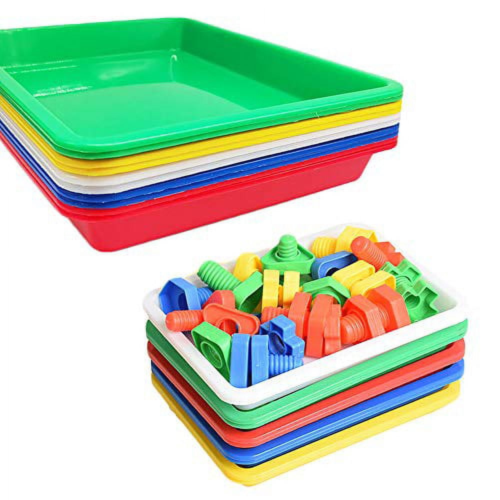 10Pcs Multicolor Plastic Art Trays Activity Tray Organizer Serving Tray