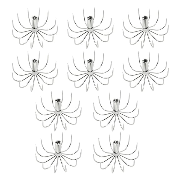 Set of 10 Squid Fishing Hook 12 Needle Stainless Steel Lures