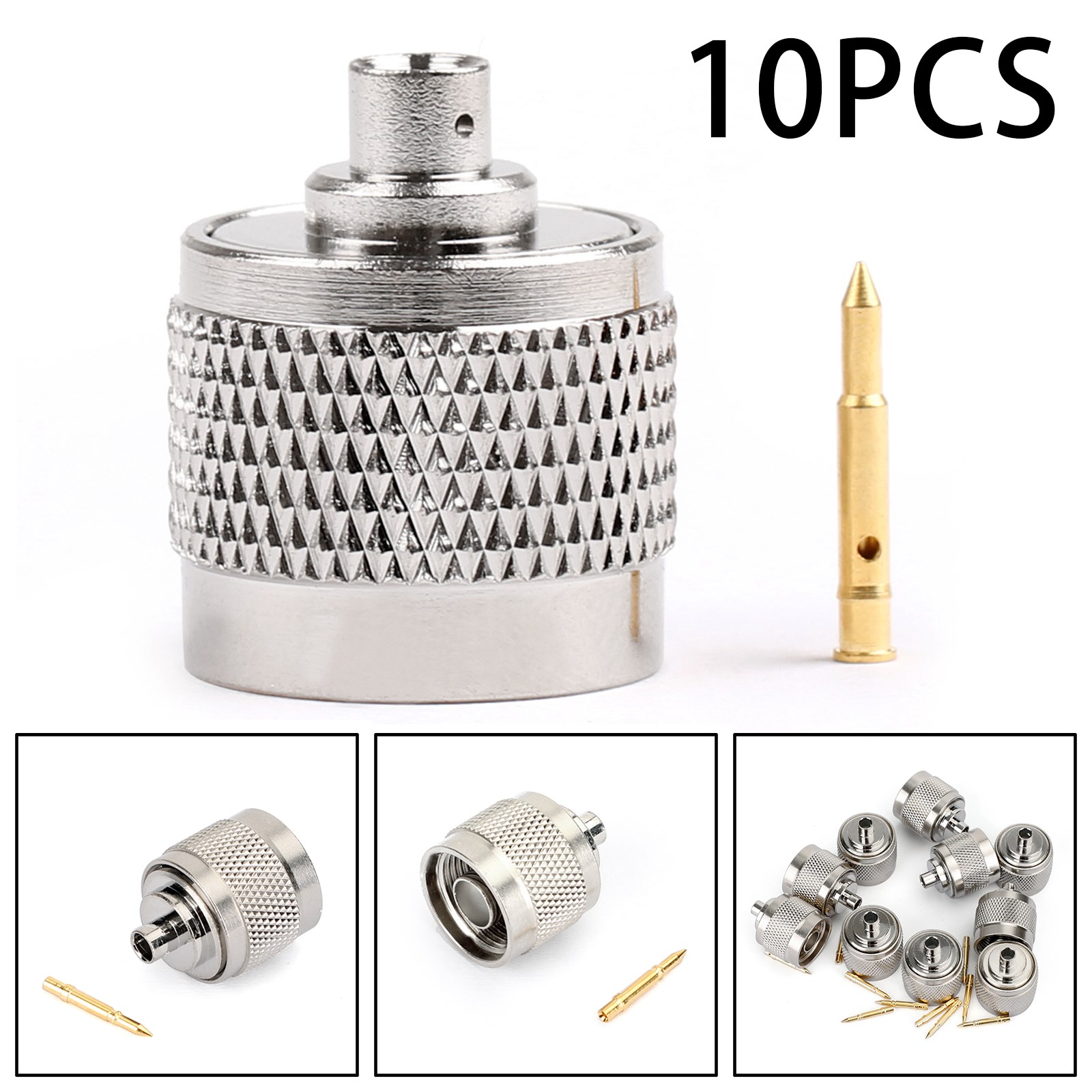 10Pcs N Solder Plug Male RF Connector Solder For Semi-rigid.141