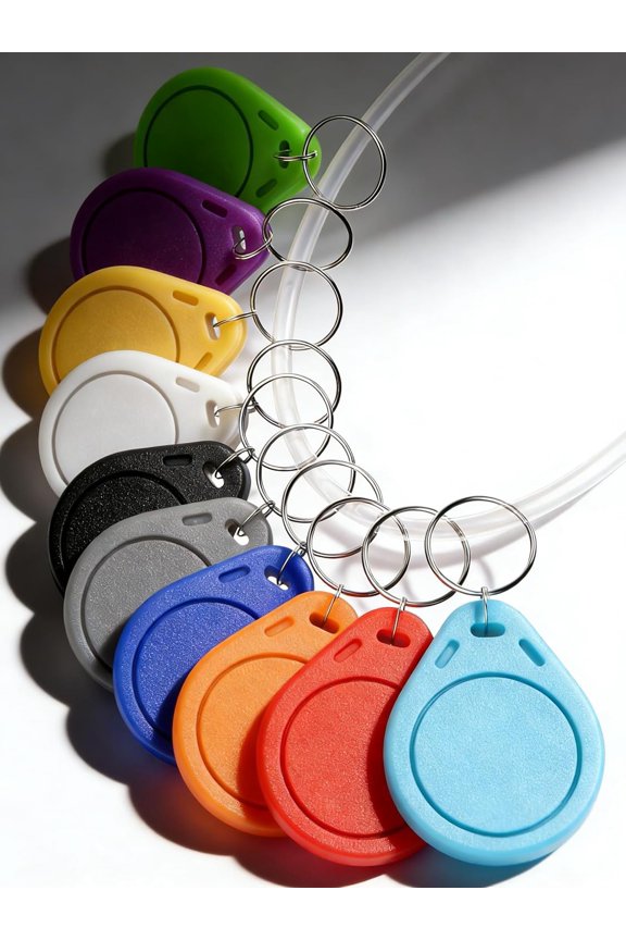 10Pcs NFC Tag Keychain NFC Key Fob NTAG215 NFC Card NFC Fob NFC Business Card NFC Chips NFC Tag Maker504 Bytes Memory, Compatible with TagMo and NFC Enabled Devices