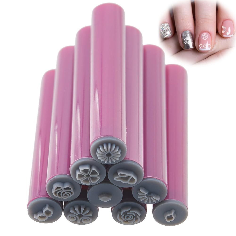 Pattern Stamper 10Pcs Nail Art Stamp Pen Sets Flower Nail Stamper Pen 3s Quick Nail ...