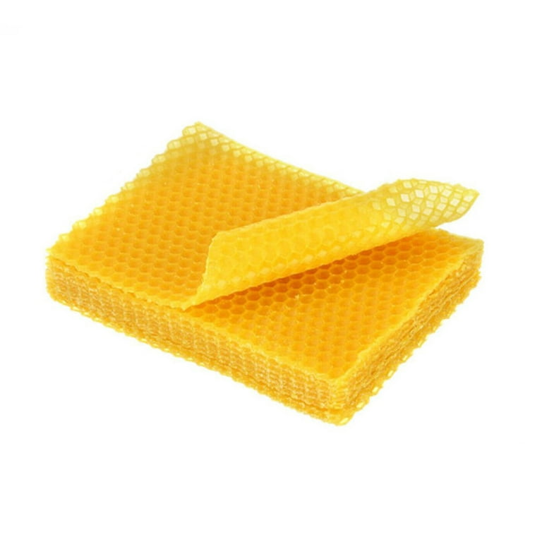 10pcs Natural DIY Beeswax Sheets Eco-Friendly Beekeeping Equipment Bee Comb Honey Frame for Crafts, Size: 13.2, Yellow