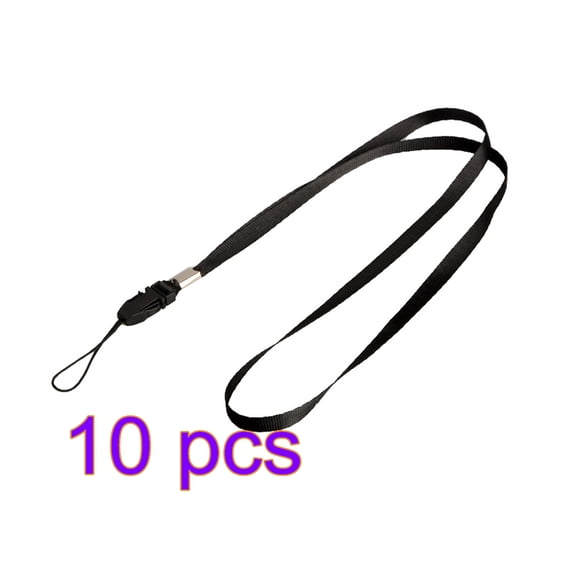 "10Pcs Neck Lanyards For Id Badge Holder Durable Flat Nylon Lanyard Strap For Name Tag, Keychains, Camera, Cellphone, Whistle. Black"