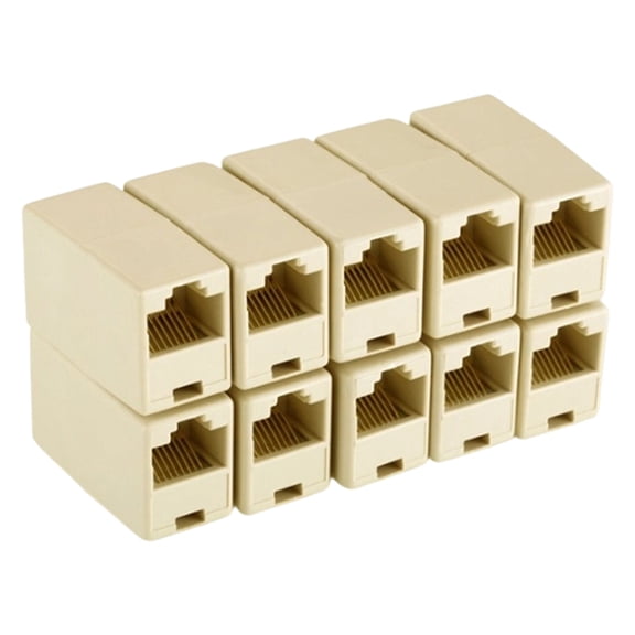 10Pcs Networking Ethernet Double Straight Head Networking Ethernet Cable Joiner Connector Extender Plug Replacement