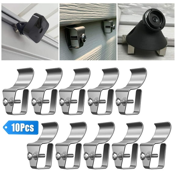 10Pcs No-Hole Needed Vinyl Siding Clips Hooks Heavy Duty Hanger Security Camera