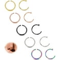 10Pcs Nose Rings Hoops 316L22G Septum Rings Bendable Hypoallergenic