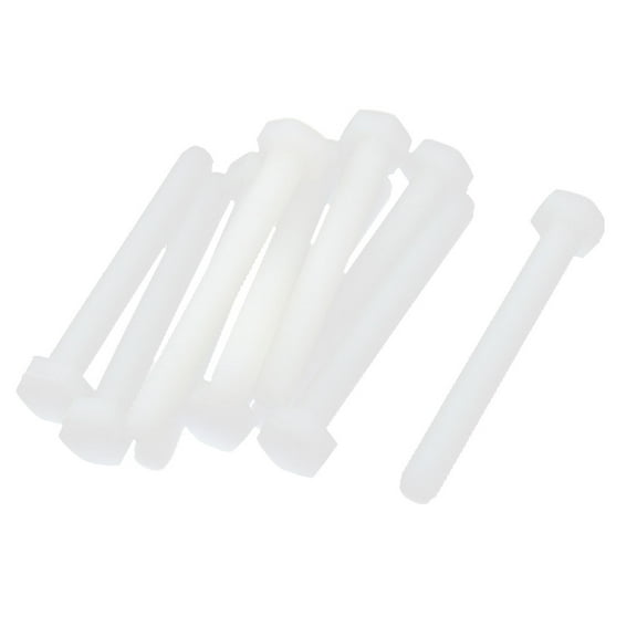 10Pcs Nylon Hex Head Cap Hexagonal Screw M6 x 50mm