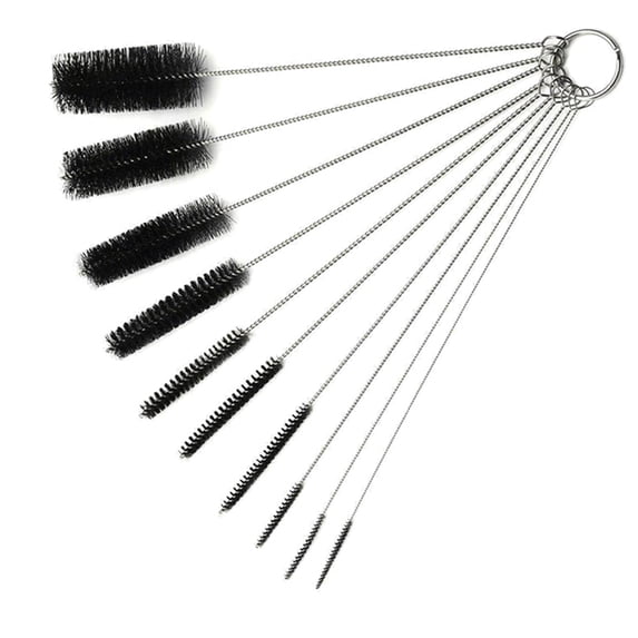 10Pcs Nylon Straw Brush Cleaner Bottle Tube Pipe Small Long Cup Kitchen Bath Home Cleaning Set