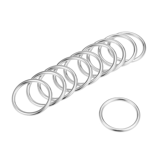 Uxcell 0.98'' O Ring Buckle O-Rings for Hardware Bag Belt Craft DIY Accessories Zinc Alloy Silver Tone 10pcs