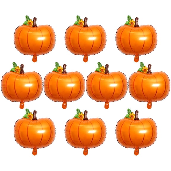 10Pcs Orange Pumpkin Foil Balloons Fall Party Decorations 10 Pack
