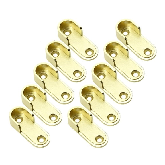10Pcs Oval Closet Rod Support Brackets Round Tube Wardrobe Rod Socket Brackets Closet Rail Support for Clothes Hanging