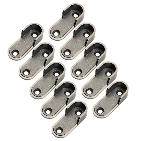 10Pcs Oval Closet Rod Support Brackets Round Tube Wardrobe Rods Socket Brackets Closets Rails for Clothes